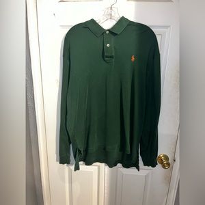 Men’s large long sleeve green polo from Polo by Ralph Lauren